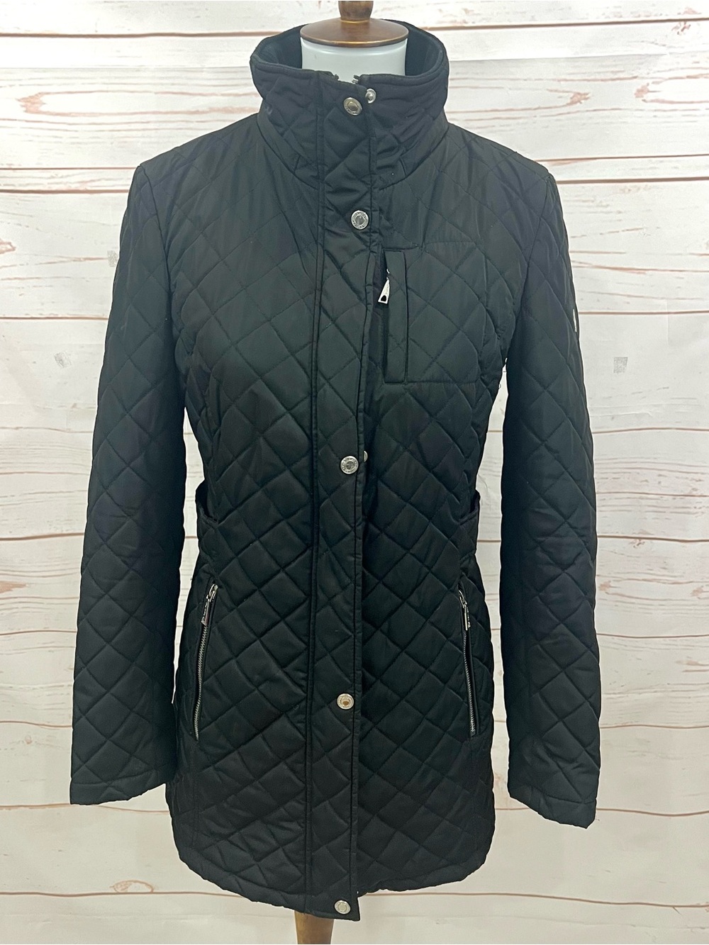 Calvin Klein Black Quilted Puffer Jacket Coat Fleece Lined